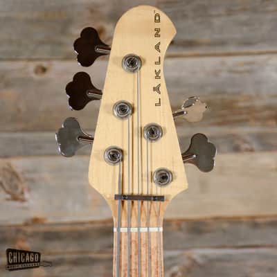 Lakland Deluxe 55-94 5-String Bass Quilted Top  Amber USED image 6