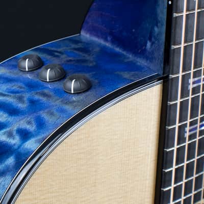 Taylor Custom Shop GA Grand Auditorium Acoustic Electric Guitar 2019 Blue/Purple Over Teal image 12