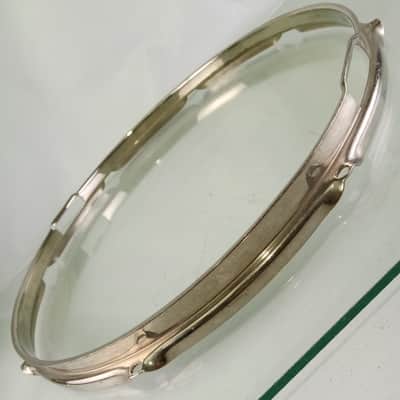 Ludwig 15"NOB BRASS Triple-Flange Snare Drum Resonant Rim/Hoop 8Lug Nickel WFL image 4
