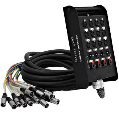 Seismic Audio SAXQ-12x4x25 12-Channel XLR Snake Cable w/ (4x) XLR/TRS Returns - 25'
