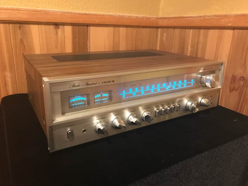 Fisher RS-1052 1977 Silver face vintage stereo receiver with upgraded white vintage LED lighting image 1