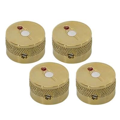 Genuine Gretsch (SET OF 4) G-Arrow Jewel 1/4" Shaft Control Guitar Knobs, GOLD image 2