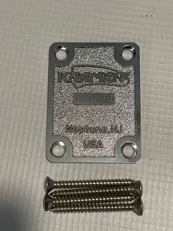 1980's Kramer USA American Guitars F Series Neptune, NJ Chrome Low Serial Number Neckplate image 1