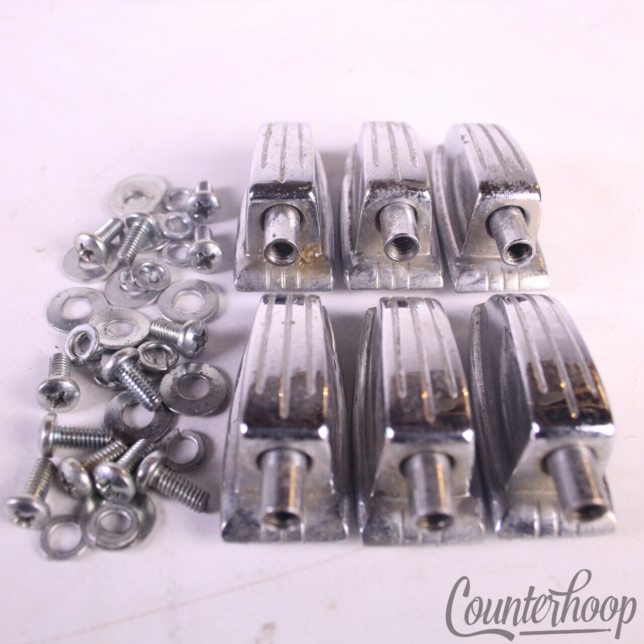 Ludwig 6x Tom/Snare Drum Small Classic Lugs Set Chrome 1 1/4" USA Vintage 70s* — main photograph