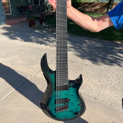 Kiesel A2 8 String 2024 - Translucent Teal/Translucent Blackburst image 1