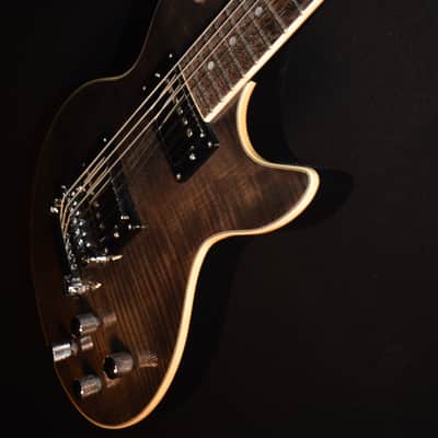Sublime Guitar Co SGC Millennia Flame Maple Trans Black Single Cutaway Electric Guitar image 3