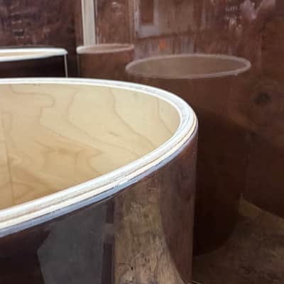 WALNUT BURL and Maple 6 ply core Drum Shell 7 pcs set - Clear gloss polished BEST OFFERS ACCEPTED! image 10