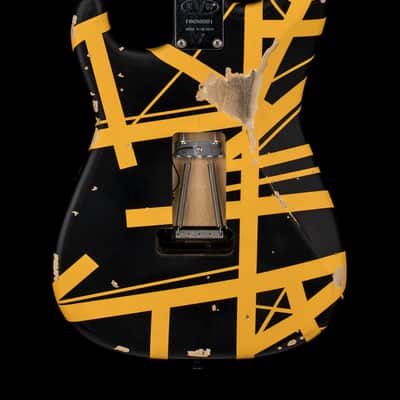 EVH Limited Edition Striped Series Frankie Aged - Black and Yellow #00931 image 2