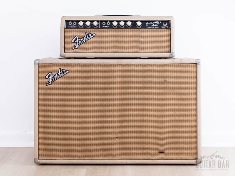 1964 Fender Bassman 6G6-B Tuxedo Brown Panel Blonde Vintage Piggyback Tube Amp, 100% Original w/ Oxford 12M6 image 1