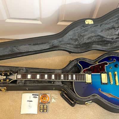 2017 D’Angelico Excel EX-SS semi-hollow archtop Blue Burst+ OHSC + Schallers 100% MINT image 7