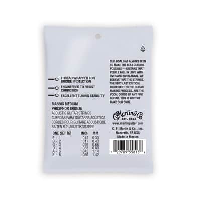 Martin MA550S Marquis Silked Acoustic Guitar Strings Phosphor Bronze Medium 13-56 image 2