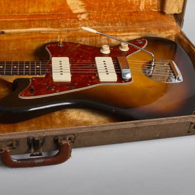 Fender  Jazzmaster Solid Body Electric Guitar (1960), ser. #47491, original brown tolex hard shell case. image 14
