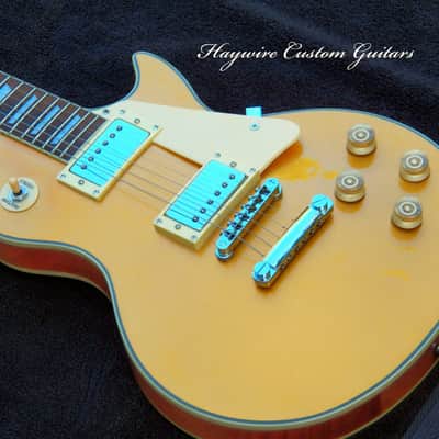 Modified LP + Cream Binding+2" Wide XX-Large Rosewood/Maple Neck (51mm at the nut)  Custom Shop LP Goldtop +2 Matched Custom Pickups +Leveled, Crowned and Polished Frets + Complete setup with Low Action! image 1