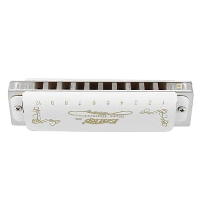 10 Hole Harmonica Professional Blues Harp White Color Transparent Acrylic Comb - Key of C image 4