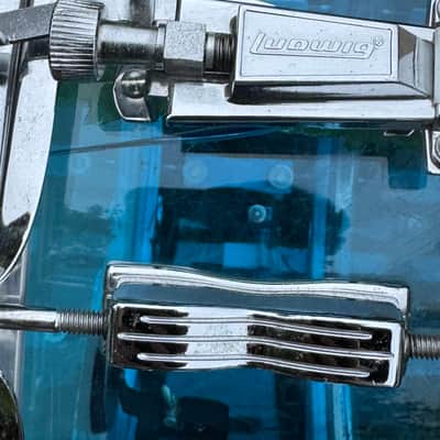Vintage Ludwig Vistalite 14x5 Blue Acrylic Snare Drum – 1970s (Cracked) image 8