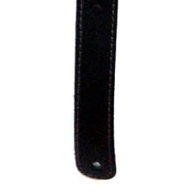 Magma Leathers 2.52" Delux Argentinean Black Leather with Metal Inlays Guitar Strap (07MH05.) image 2
