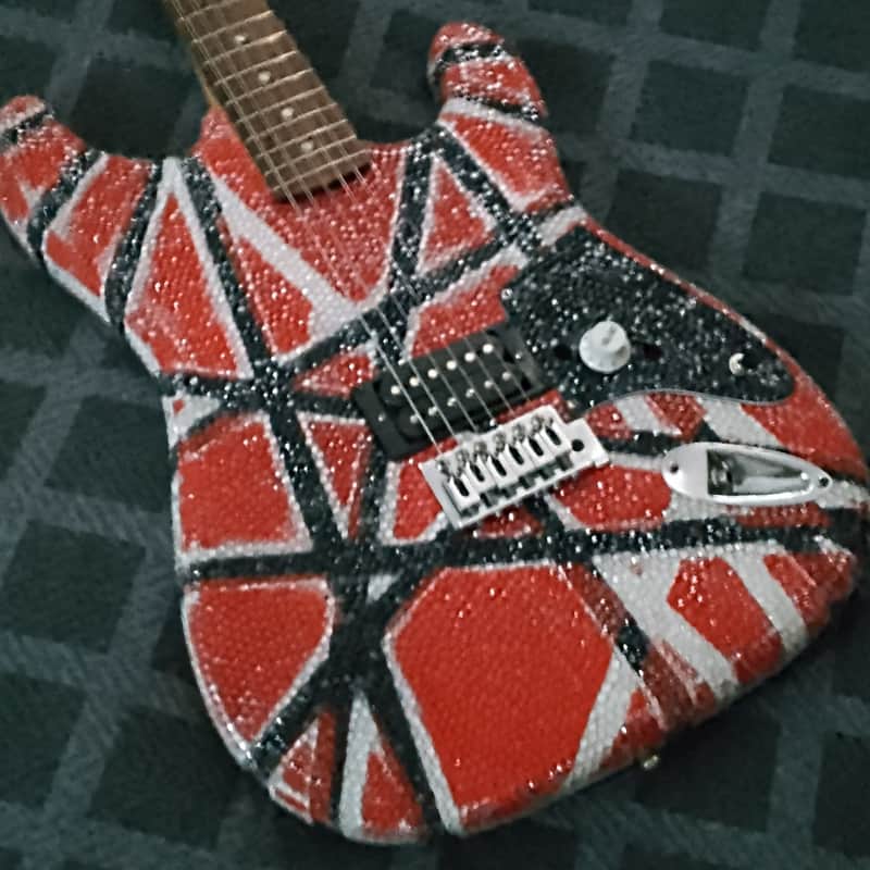 2000 Squier Fender EVH Frankenstrat Style With Crystal Rhinest…