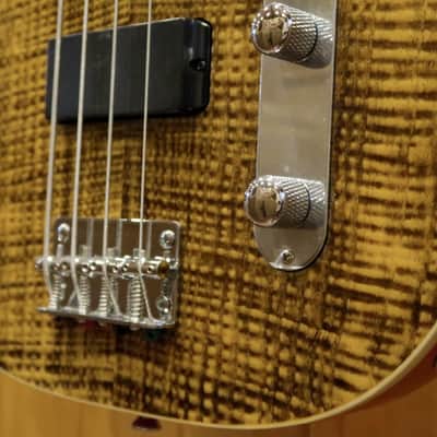 AIO TB4 4 String Telecaster Bass - Tiger Amber w/gig bag image 11