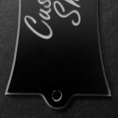 GUITAR TRUSS ROD COVER - Engraved - Fits USA GIBSON - CUSTOM SHOP - BLACK SILVER image 2