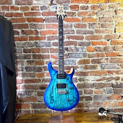 PRS Custom 24 SE Ash Electric Guitar (2020s - Lake Blue) image 2