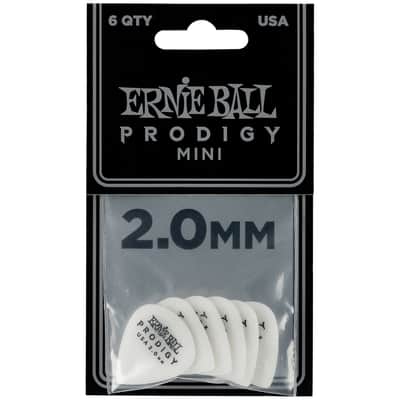 Ernie Ball Mini Prodigy Picks White 2mm Bag of 6 image 2