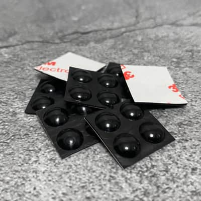 8x Black Rubber Bumper Feet Bottoms Guitar Pedal Fx Effects 3m Adhesive Stick on Sticky Precut image 1