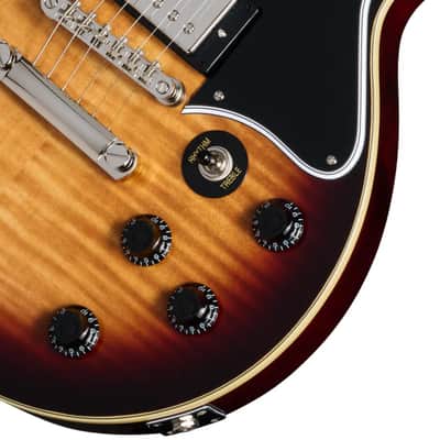 Epiphone Les Paul Special Double Cut Figured Guitar w/ Humbucker Pickups & Gig Bag - Bourbon Burst image 5