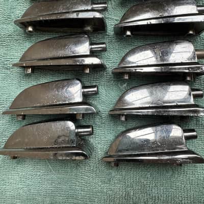 Ludwig Lot of 10 Vintage WFL Large Classic Bass Drum or Tom Lugs #002 50s 60s - Chrome image 6
