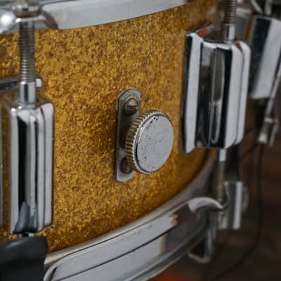 Rogers 5x14" Dynasonic Wood Snare Drum - 1960s Gold Sparkle Pearl image 5