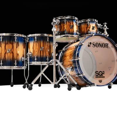 Sonor SQ2 5pc Medium Beech Shell Pack 10/12/14/16/22 - African Marble Blue Burst image 1