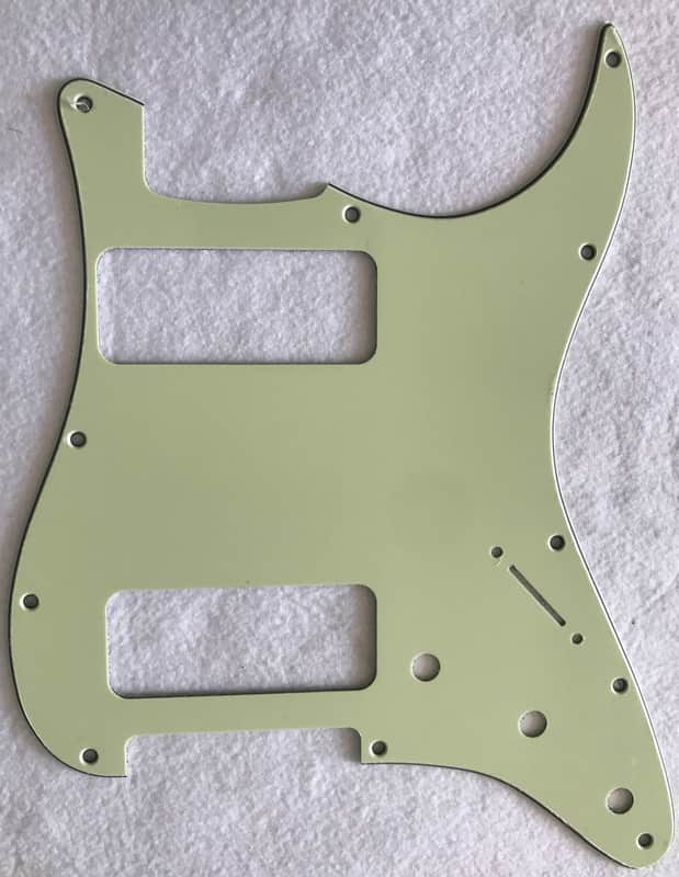 For Fender Stratocaster Strat P90 2 Pickup Guitar Pickguard,3 Ply Vintage Green image 1