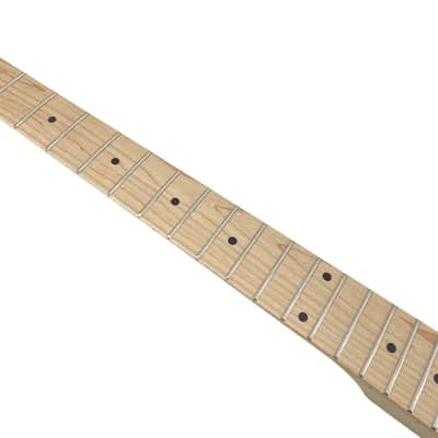 25.5" Electric Guitar Neck Maple Maple Fretboard 22 Frets Dot Inlay Unfinished Bolt-On image 6