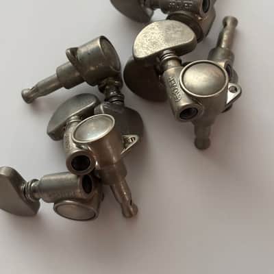 Set of 6 Milk Bottle Grover Rotomatic Aged Nickeltuners w/bushings and screws Gibson, Les Paul, relic | 59 Parts image 5