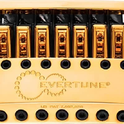 Evertune F Model 7 String Bridge for Strat Style Guitars Gold