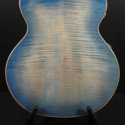 2015 Mirabella Oval Hole Archtop Blue Sunburst with Side Trapdoors image 5