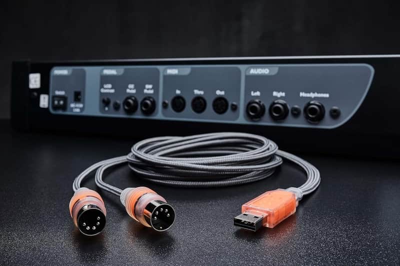 2m/6.5ft High-Speed USB MIDI Cable, Plug & Play USB to MIDI Interface Adapter with 32 Inputs or Outputs for Extensive MIDI Setup for PC/Mac, MIDI to USB for Editing and Recording image 1