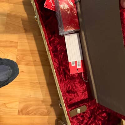 Fender Player Telecaster Left handed - Butterscotch Blonde with Maple Fingerboard  Bundle with Fender G&G Deluxe Hardshell Case for Stratocaster / Telecaster - Tweed with Red Poodle Plush Interior image 3