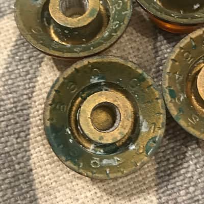 Vintage Gibson 1950's Amber Top Hat Bell-Bonnet Knobs Set of 4 Les Paul Burst image 8