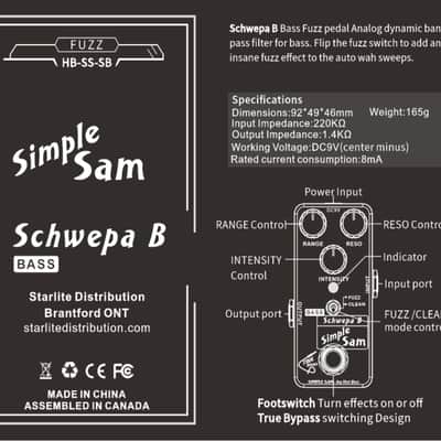 Simple Sam Schwepa B MICRO Bass/Guitar Dynamic Envelope Effects Pedal True Bypass Mooer Sweeper Clone image 7