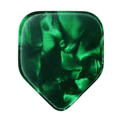 Exotic Plectrums Celluloid Green Pearl Guitar Or Bass Pick - 0.96 mm Heavy Gauge - 330 Medium Home Plate Shape - 12 Pack