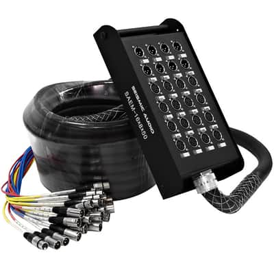 Seismic Audio SAEM-16x8x50 16-Channel XLR Color-Coded Snake Cable - 50'