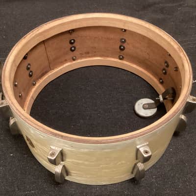 WFL (Ludwig) No. 902 Ray McKinley/Symphonic Super Classic 6.5x14" 16-Lug Snare Drum with P-87 Strainer 1948 - 1959 - White Marine Pearl image 13