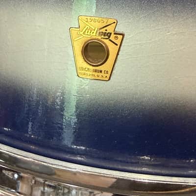 1965 Ludwig Pioneer in Blue/Silver Duco Lacquer (w/vintage case, stand, Ludwig sticks) image 3