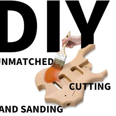 DIY Guitar Kit, 24 Fret Maple Wood Guitar Neck with Rosewood Fingerboard, Mahogany Body image 4