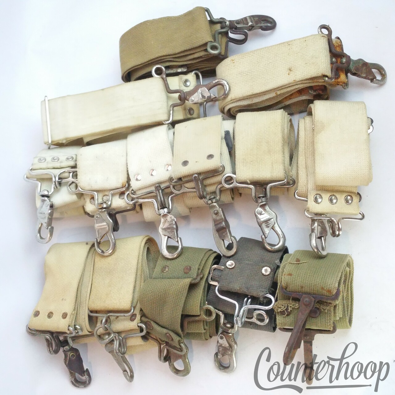 Marching Band Snare/Tenor Tom Drum Harness Strap Cloth/Metal Carabiner Vintage — main photograph