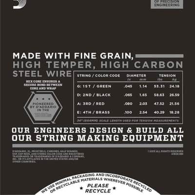 D'Addario ECB81 Chromes Flat Wound Bass Strings, Light, 45-100, Long Scale image 3