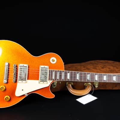 Gibson 1957 Les Paul Standard Murphy Lab Ultra Light aged - Orange Sparkle Top Natural back image 14