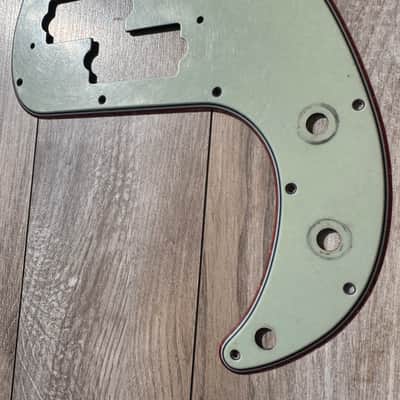 1960 thru 1969 Fender Precision Bass Pickguard 13 hole Celluloid / Nitrate Mint Green 62 USA RI image 3