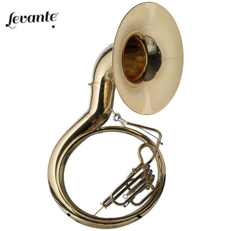 Stagg LV-MB4705 Key of Bb Sousaphone, 3 Pistons w/ABS Case On Wheels & Mouthpiece Silver Plated image 1