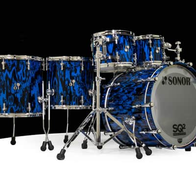 Sonor SQ2 6pc. Medium Maple Kit - Blue Tribal 10/12/14/16/22/14SD image 1